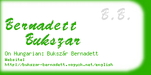 bernadett bukszar business card